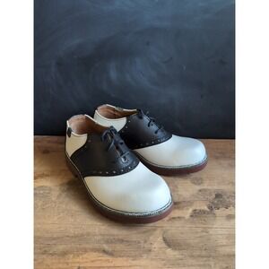 School Issue Varsity GIRLS Size 13M Saddle Shoes Oxfords Black & White Leather